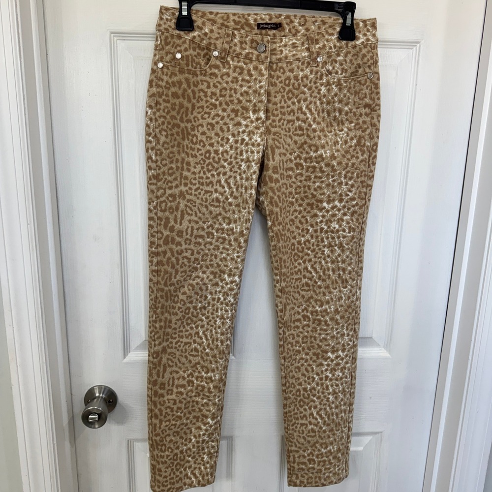 J. McLaughlin Womens Size 2 Leopard Print Tan/Brown Pants Skinny Low/Mid Rise